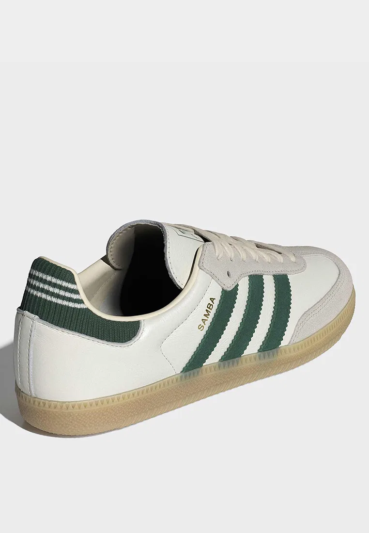 Кроссовки, повседневные, Samba OG, Adidas, белый/зеленый — фото 3