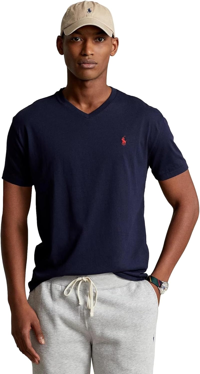 Футболка POLO RALPH LAUREN Classic Fit с V-образным вырезом, Ralph Lauren Navy — фото 2