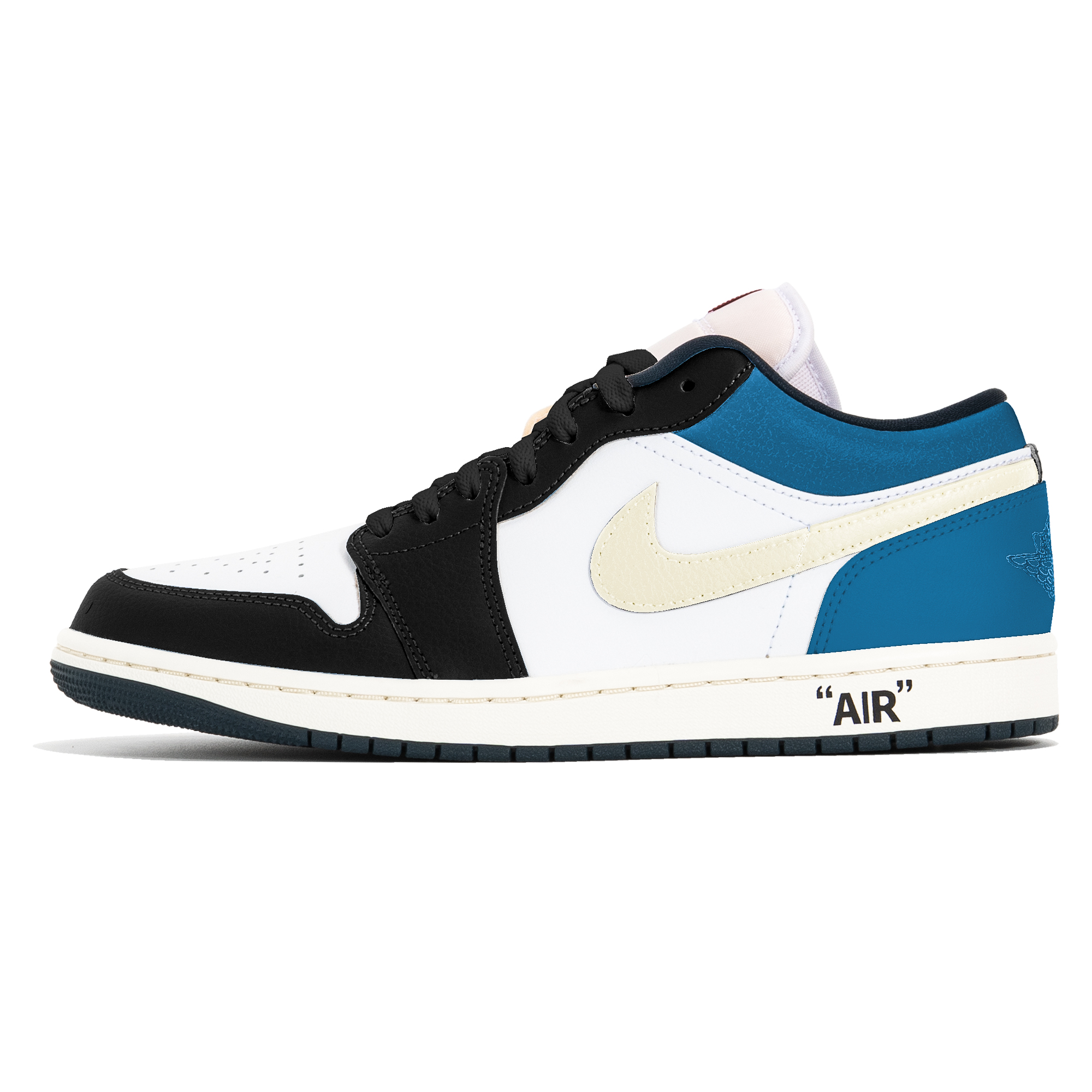 

Jordan Кроссовки Air 1 Basketball Shoes мужские низкие черно-бело-синие