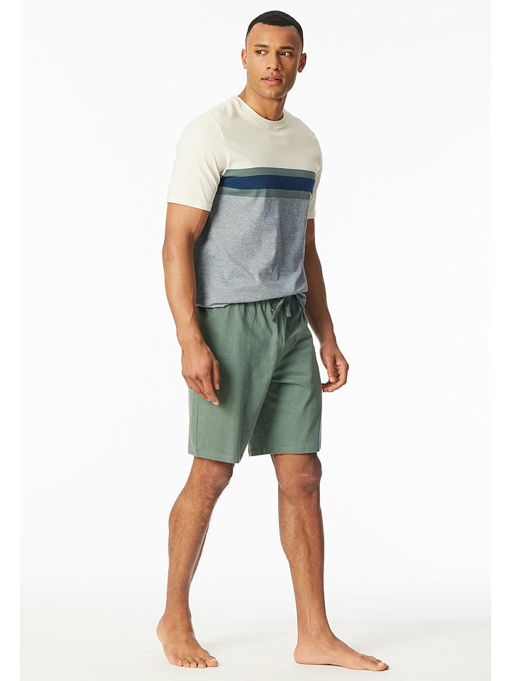 

Schiesser Пижама кремово-зеленого цвета