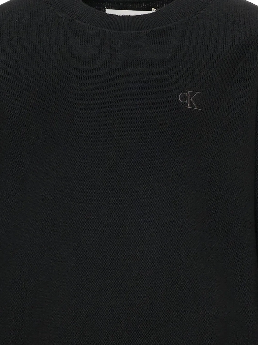 Свитер с вышитым логотипом Calvin Klein Kids, черный — фото 3