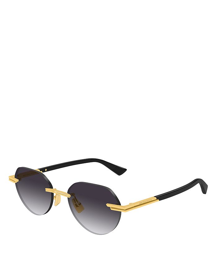 

Glasant Rimless Round Sunglasses, 51mm – Гласант Оправless Круглые Солнцезащитные Очки, 51 мм Bottega Veneta, золотой