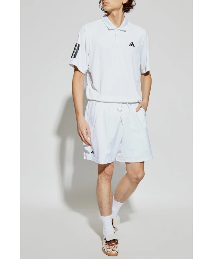 Клубная теннисная футболка-поло с тремя полосками Adidas, белый — фото 2
