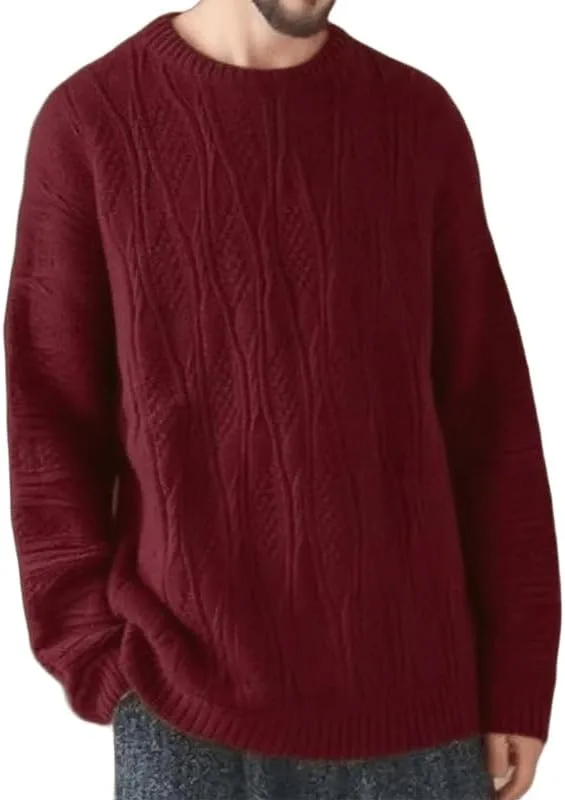 

Мужской свитер с длинными рукавами и косой вязкой XSTH