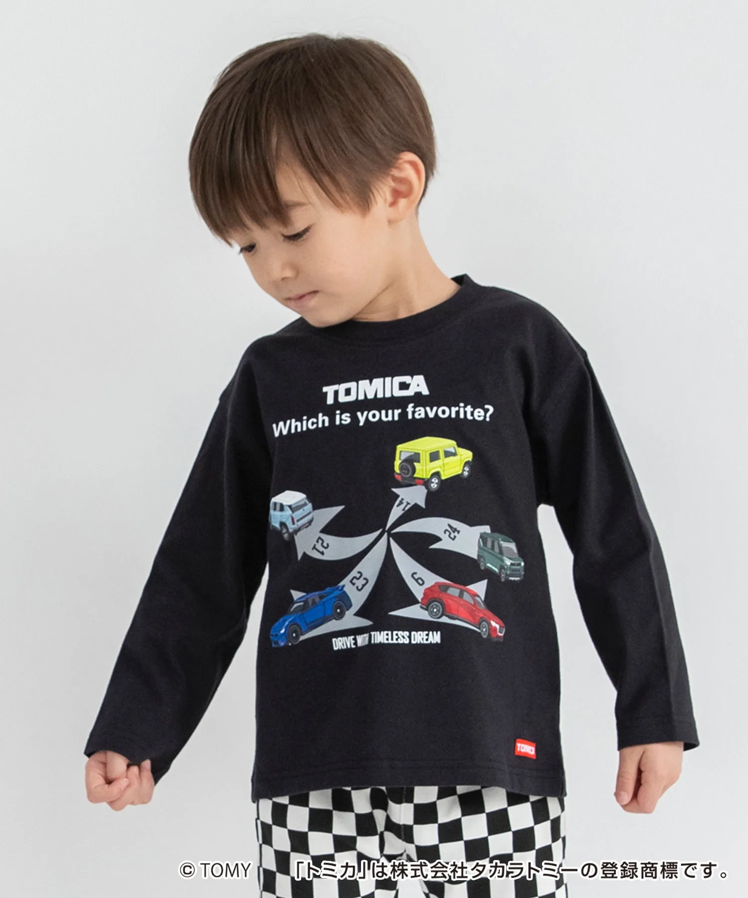 Детская футболка с принтом Tomica branshes чёрного цвета — фото 4