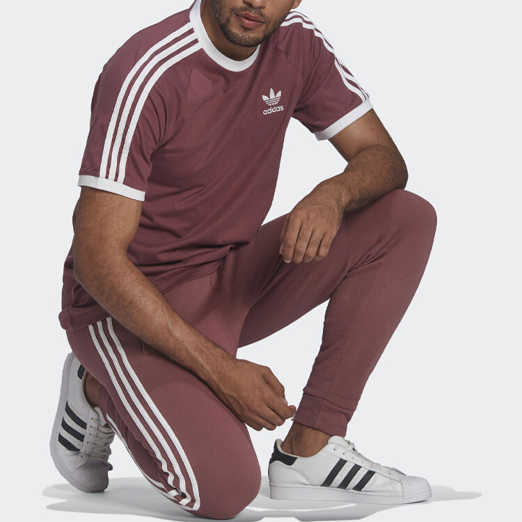 Футболка мужская темно-красная Adidas, темно-красный — фото 4