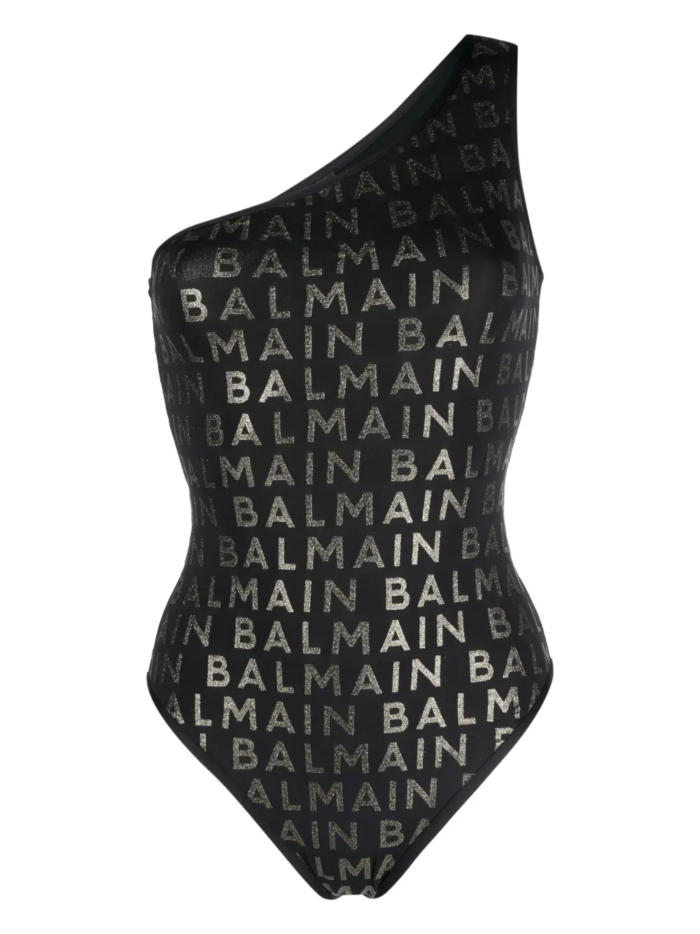 

Купальник на одно плечо с логотипом BALMAIN, черный