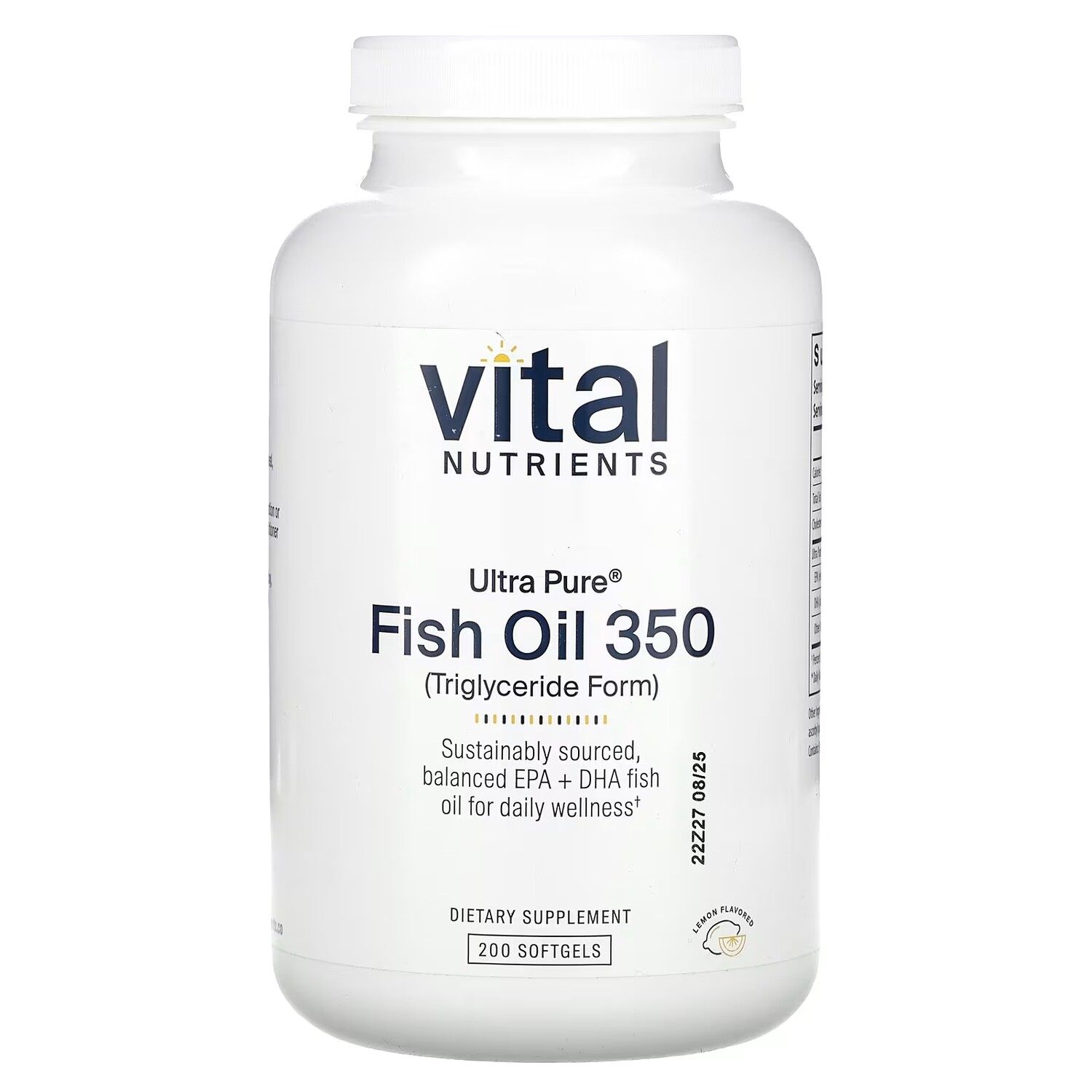 

Добавка Vital Nutrients Ultra Pure Fish Oil 350 лимон, 200 мягких таблеток