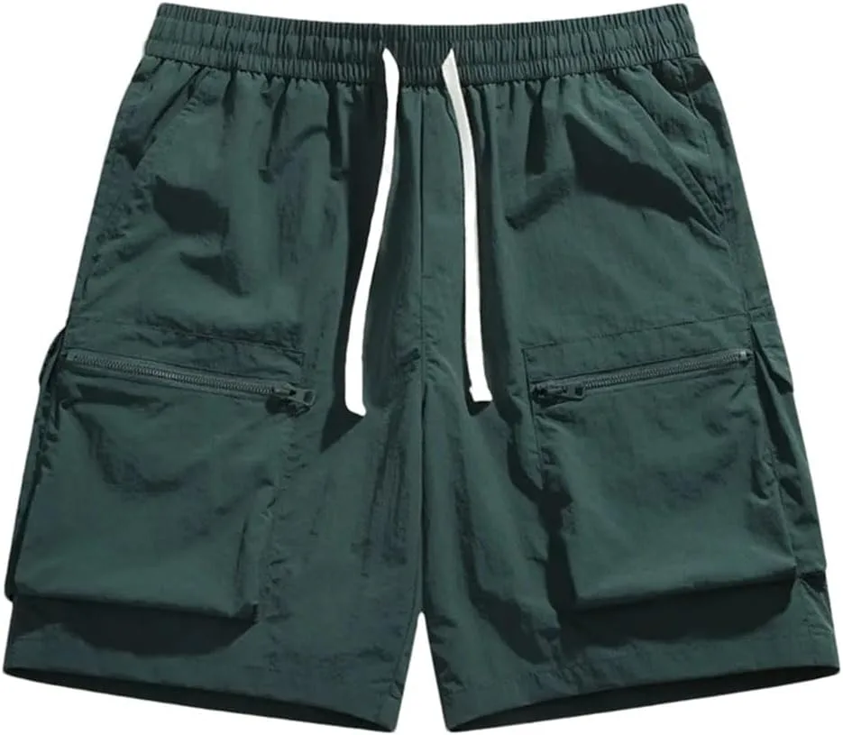 

Мужские спортивные шорты с передними карманами-молниями, легкие, свободные, прямые