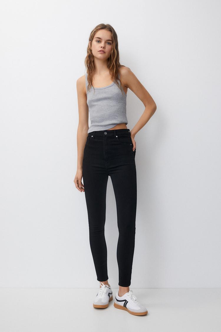 

Джинсы скинни с очень высокой талией Pull And Bear, черный