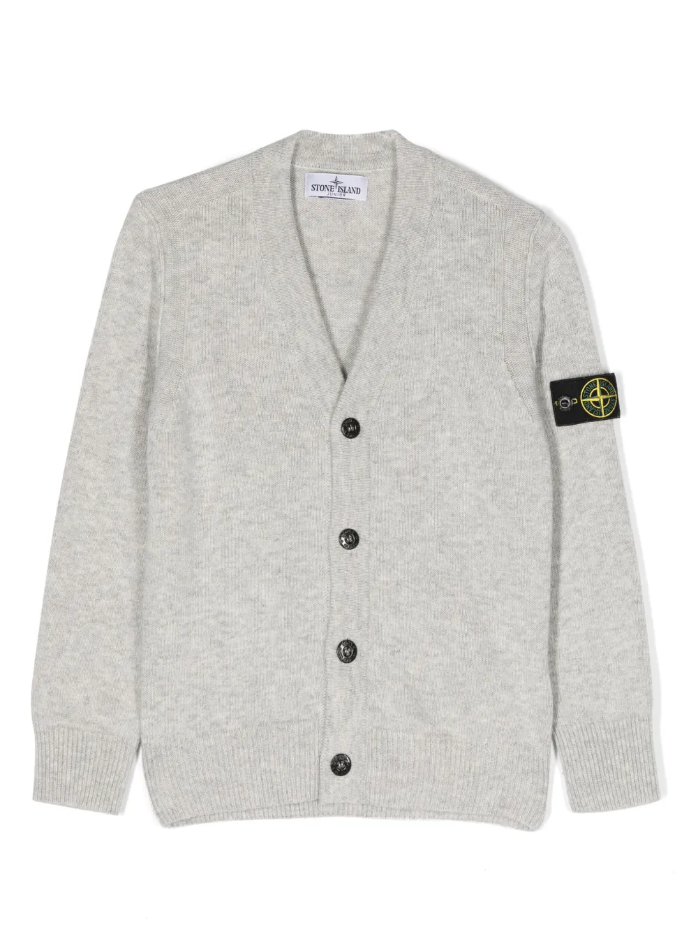 

Кардиган с V-образным вырезом и логотипом Compass Stone Island Junior, серый