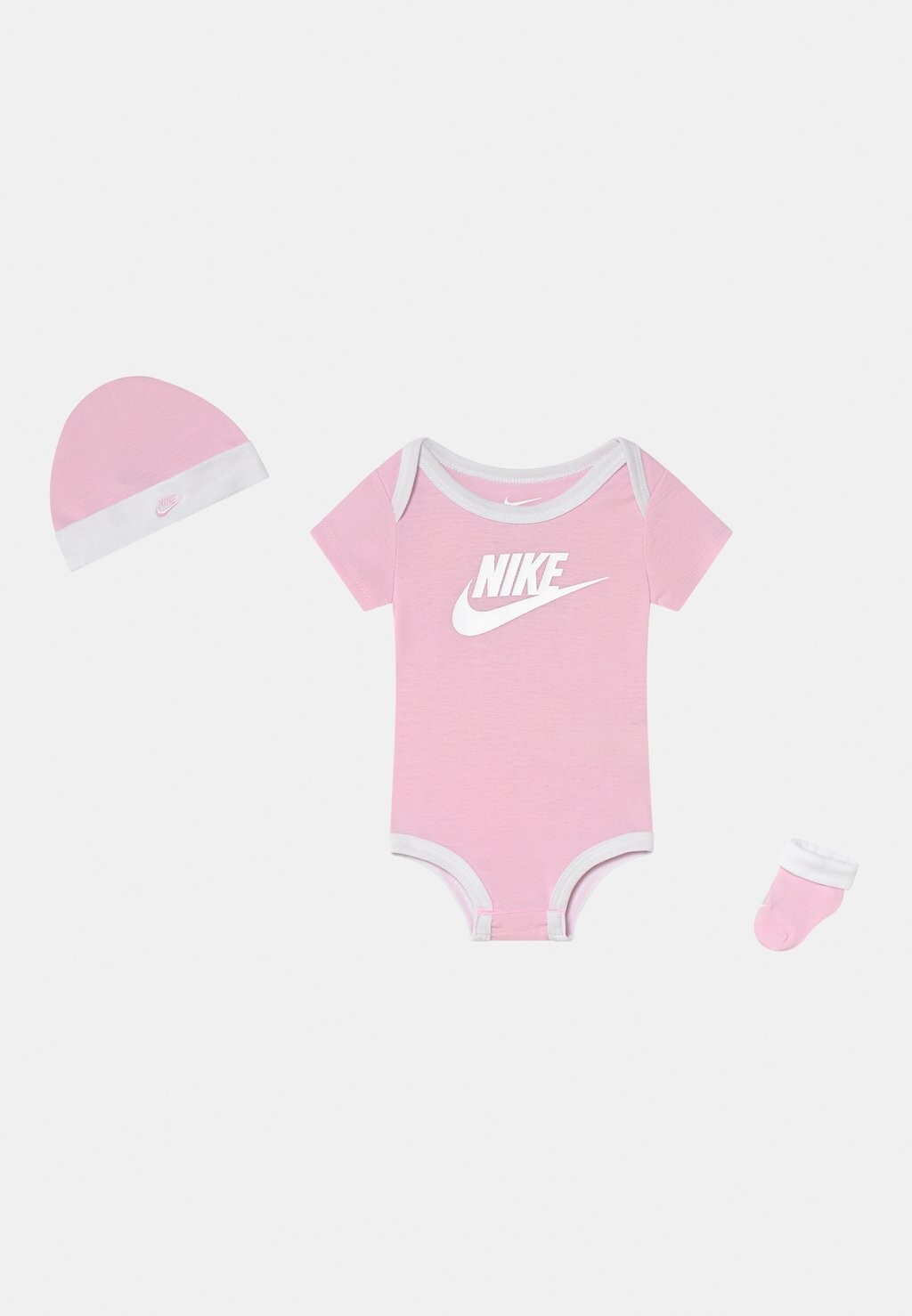

Кепка Nike Baby 3 Piece Gift Set Body Booties & Beanie Unisex Nike, цвет pink foam