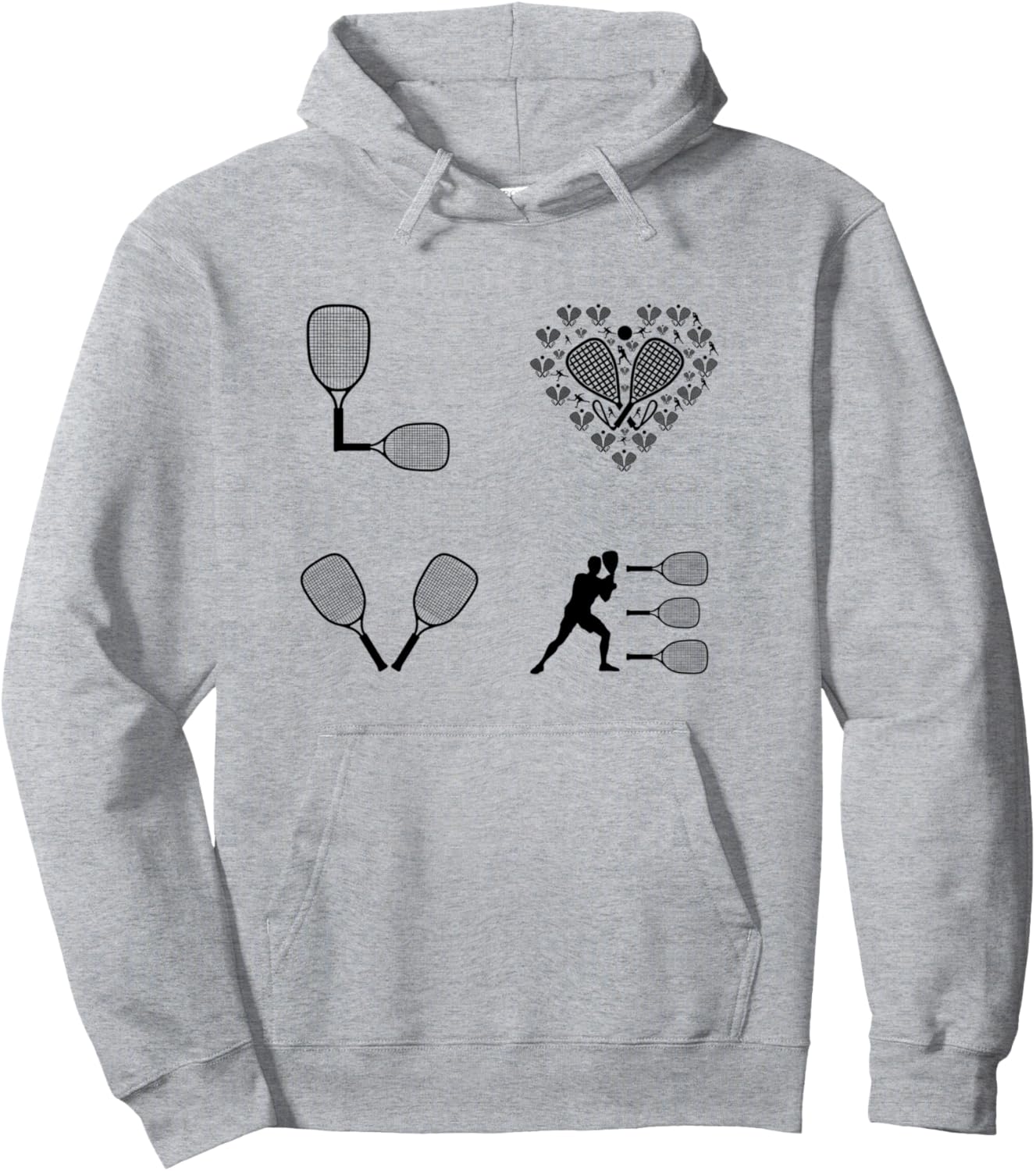 

Худи с надписью «Любовь к ракетболу» Racquetball Sport Racquetball Lover, серый