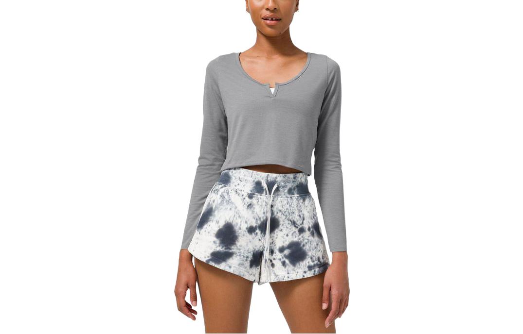 

Футболка женская с круглым вырезом, умеренно прямого кроя Lululemon, mixed color asphalt серый