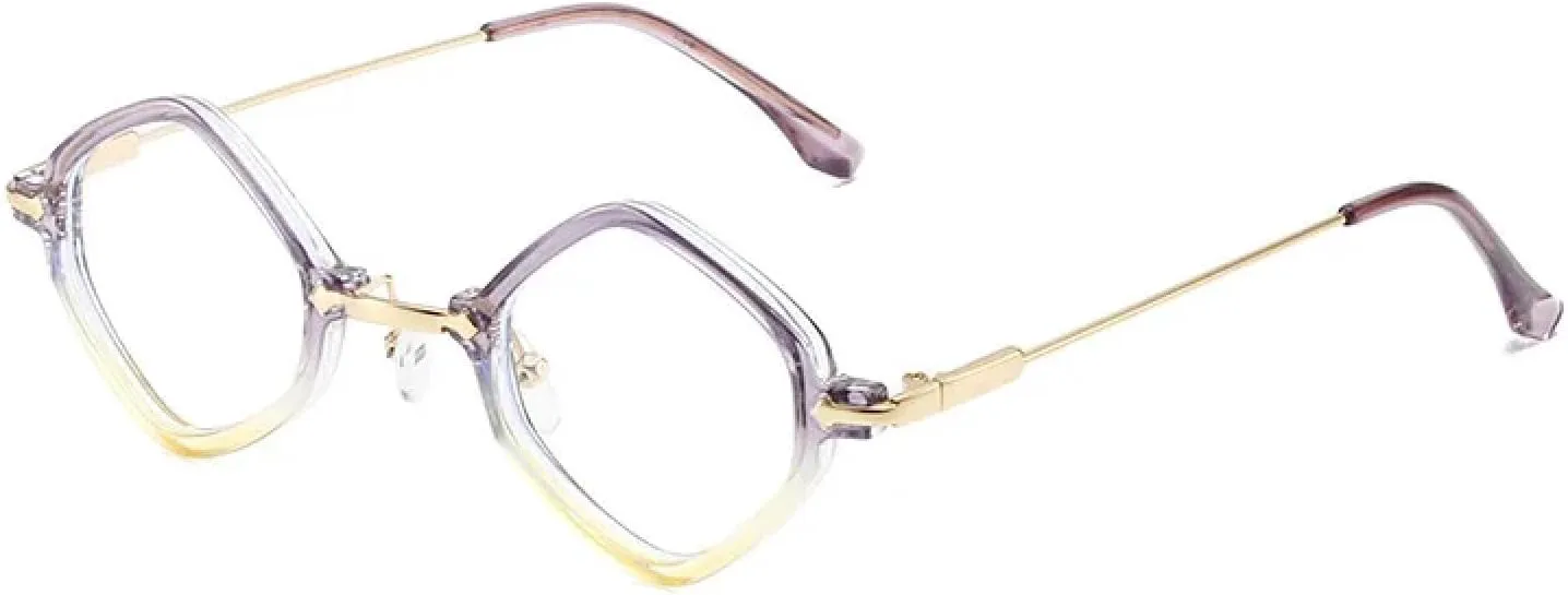 

Солнцезащитные очки в маленькой оправе для женщин, ретро, ​​двухцветная оправа, солнцезащитные очки с защитой от УФ-излучения UV400 TKKTLLT, Purpleyellow