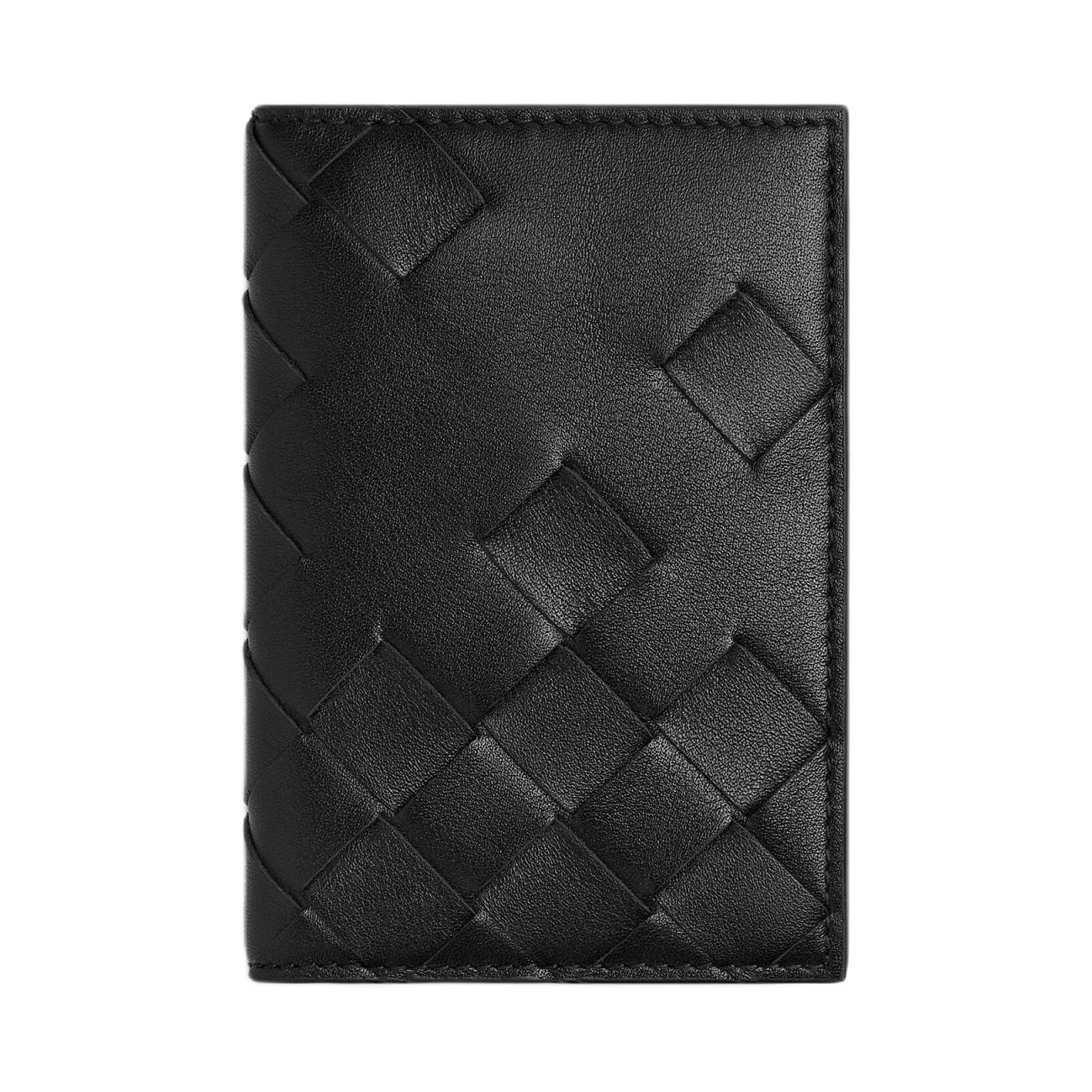 

Bottega Veneta Кожаный визитник мужской черный Cow Leather