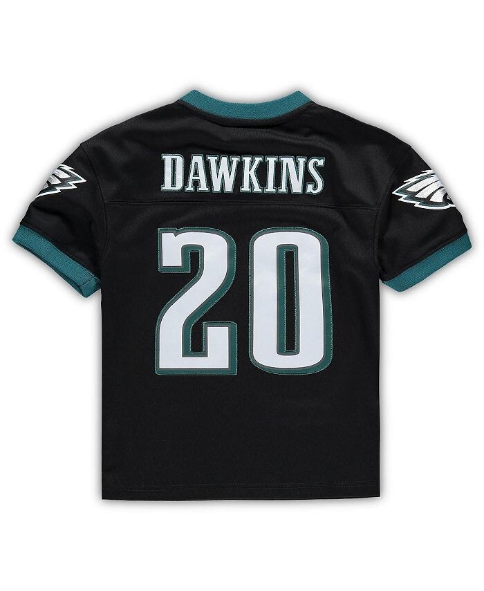 Черная футболка для девочек и мальчиков Брайана Докинза Philadelphia Eagles 2004 года, вышедшая на пенсию Legacy Mitchell & Ness, черный — фото 2