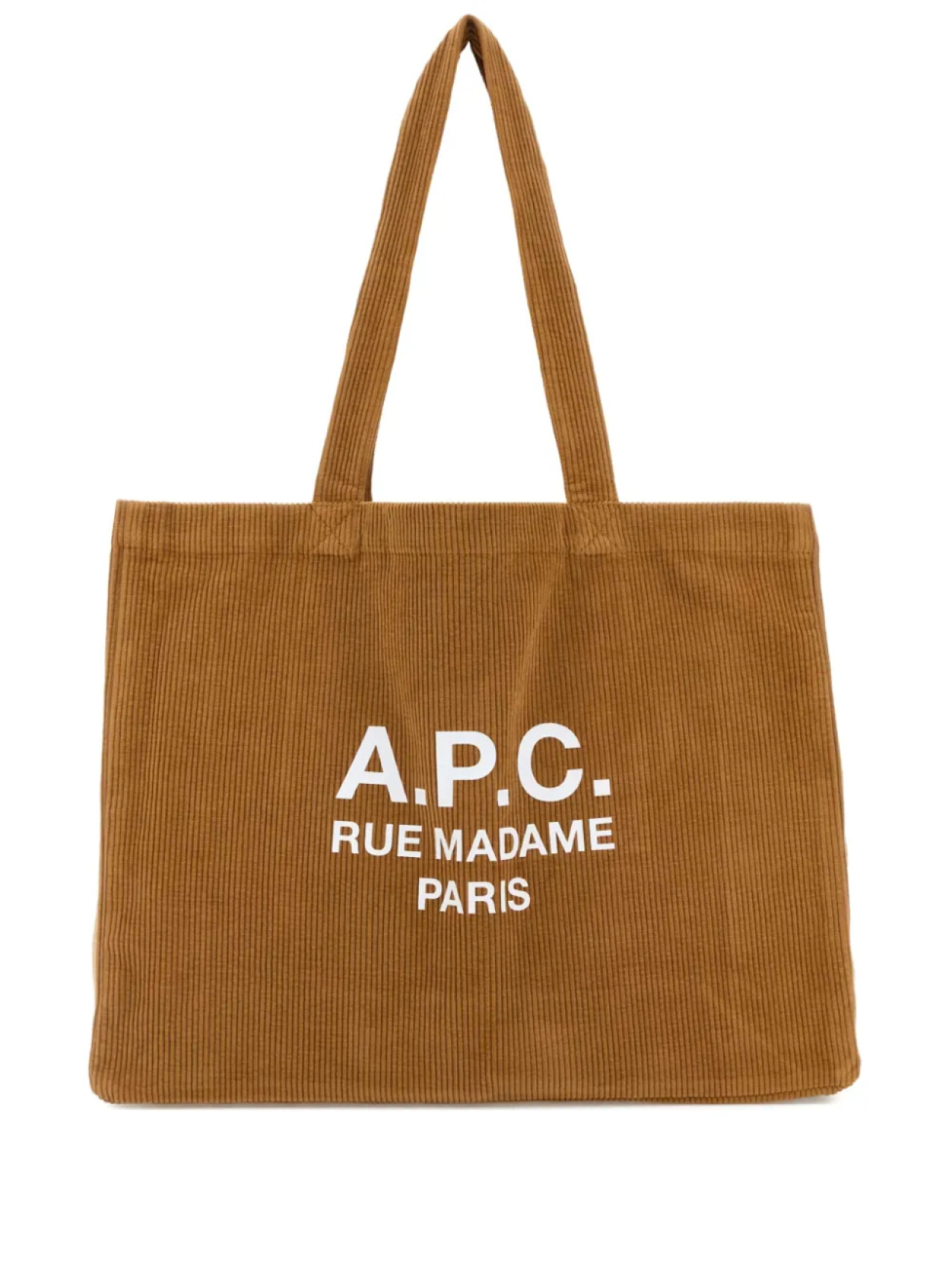 

Сумка-тоут из вельвета с логотипом APC A.P.C., коричневый
