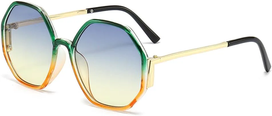 

Солнцезащитные очки Hexagon 2026 для женщин, очки неправильной формы для мужчин, очки для вождения и рыбалки, защита от ультрафиолета UV400 generic, Green