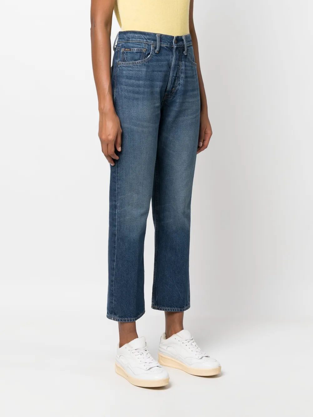 Укороченные джинсы 3X1 Rigid с завышенной талией POLO RALPH LAUREN, синий — фото 3