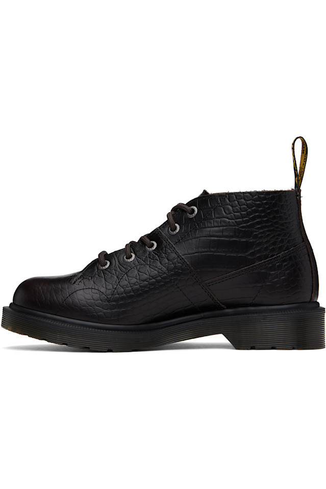 Сапоги из анилиновой кожи Church crocodile Dr. Martens, коричневый — фото 3