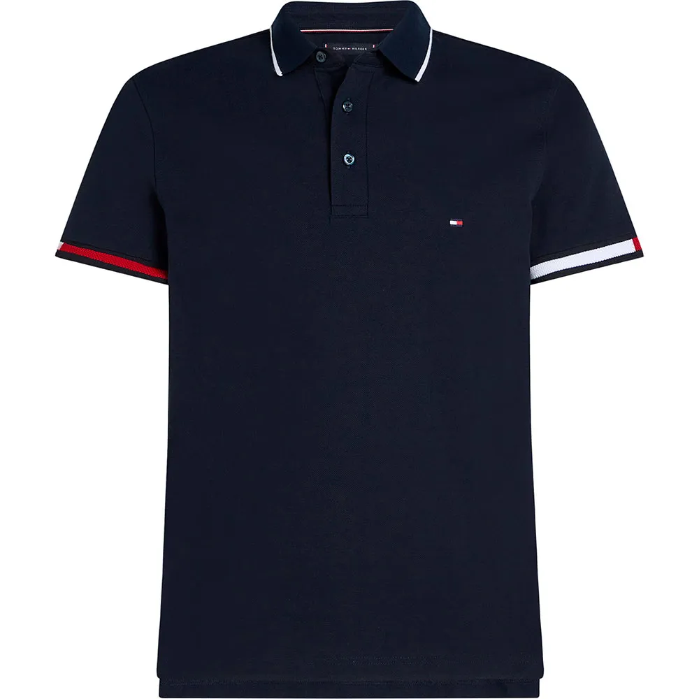 

Поло с коротким рукавом Tommy Hilfiger Flag Cuff Slim Fit, синий