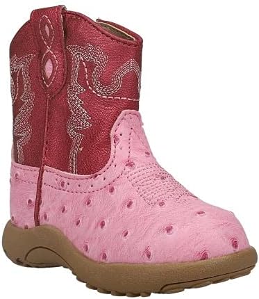 Детские повседневные ботинки Roper Kids Boys Bumps из искусственной страусиной кожи с квадратным носком до середины голени - коричневые — фото 2