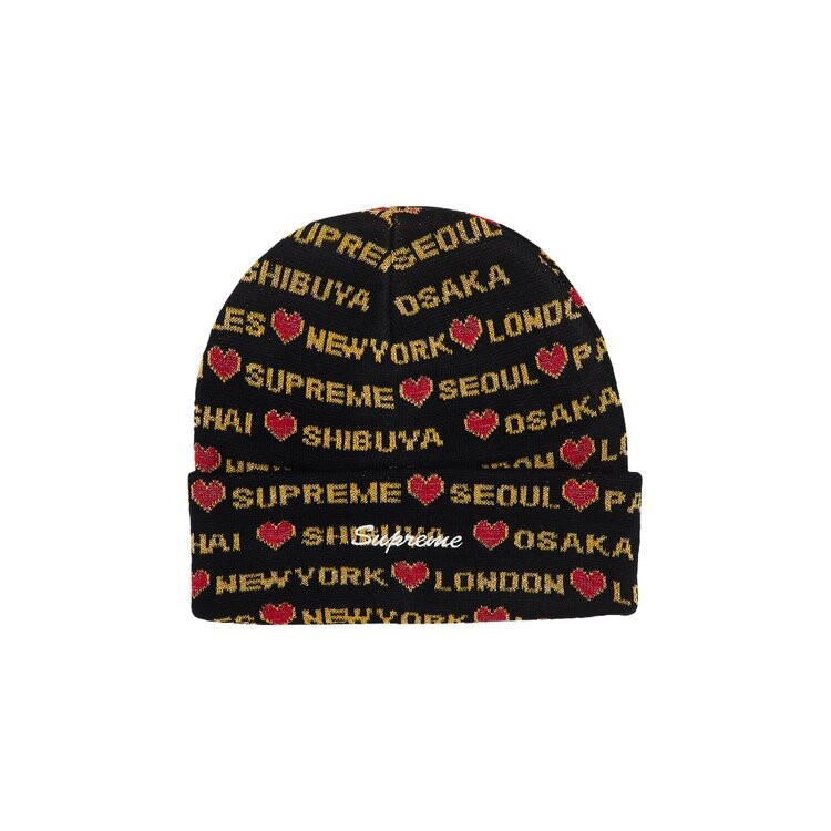 

Шапка Supreme Hearts Beanie, черный