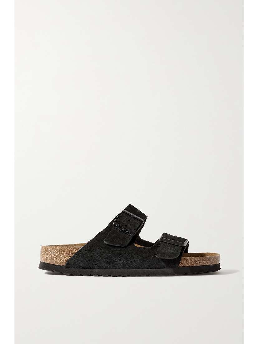 Замшевые сандалии Arizona Birkenstock, черный