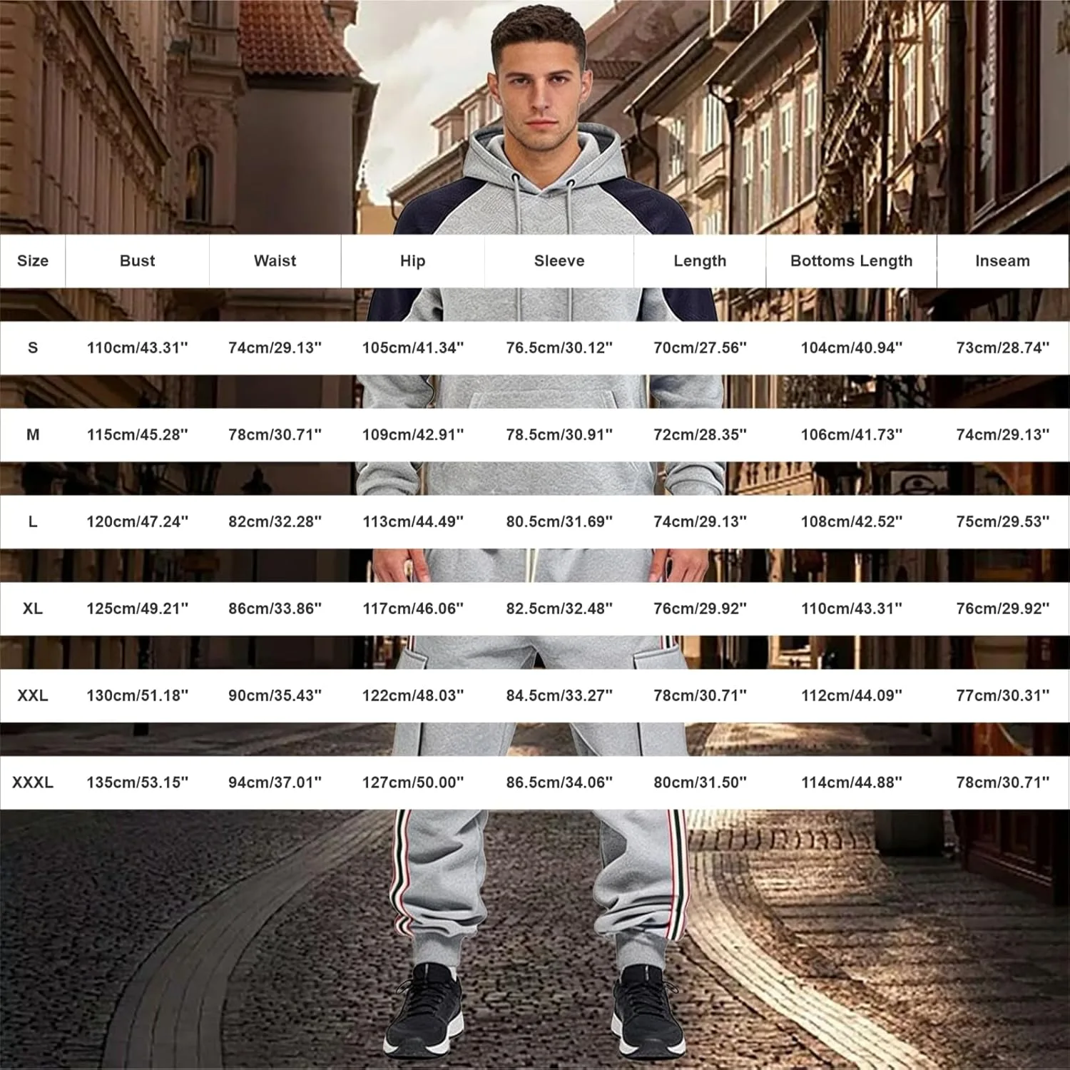 Мужской спортивный костюм с капюшоном 2 предмета худи и джоггеры для тренажерного зала Generic, хаки — фото 3