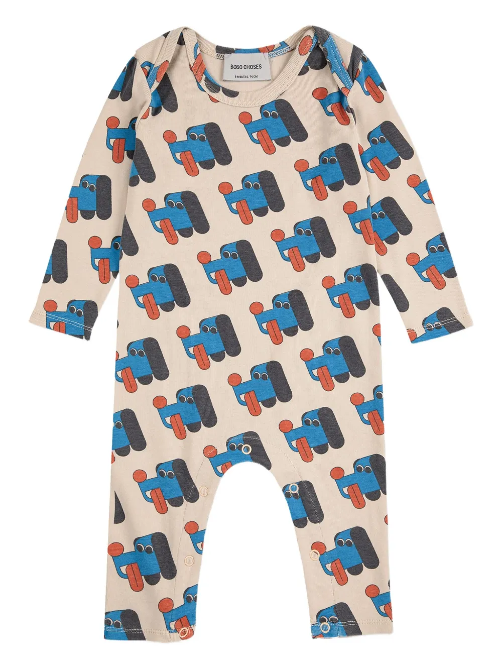 

Комбинезон с длинными рукавами и принтом собак Bobo Choses, бежевый