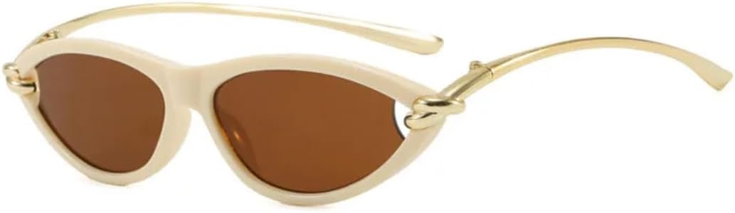 

Винтажные солнцезащитные очки «кошачий глаз» для женщин и мужчин, роскошные дизайнерские солнцезащитные очки в стиле панк, популярные оттенки, защита от УФ-излучения UV400 SZVVBKK, Beige Brown