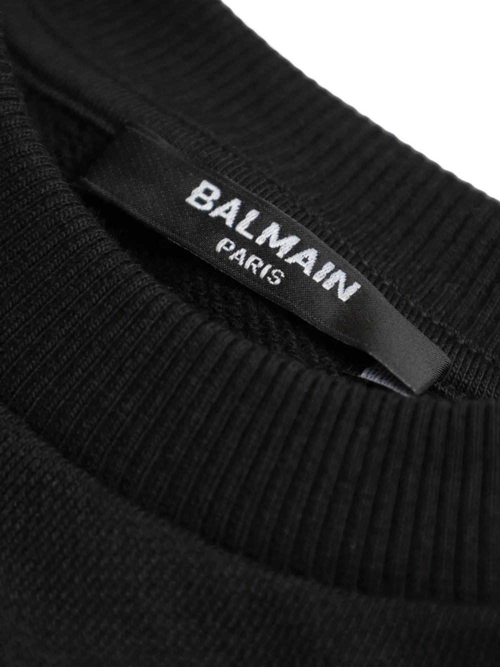 Свитшот с логотипом и пуговицами Balmain Kids, черный — фото 4