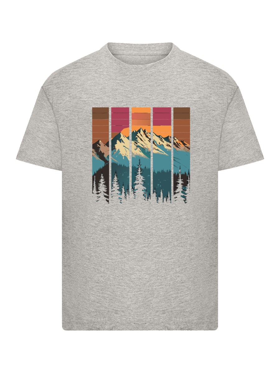 

Рубашка F4NT4STIC Berg Sonnenuntergang Retro, серый