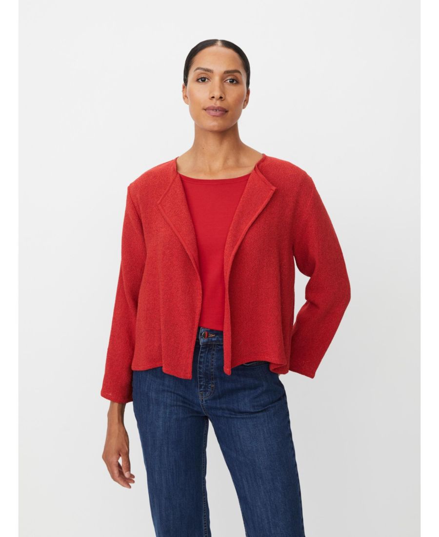 

Женская жакет-бюстье Majulitta с открытой передней частью из букле Masai Copenhagen, Scarlet sage