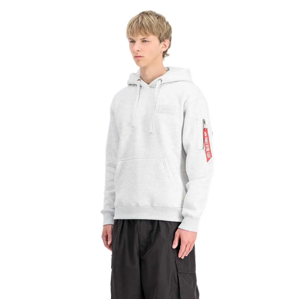 

Худи Alpha Industries Back Print, серый