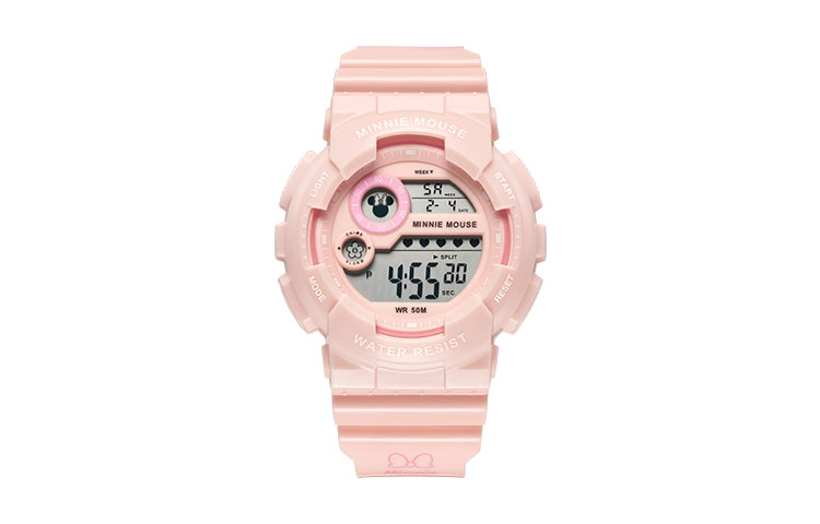

Disney Часы Mickey Series Quartz Movement Silicone Strap Watch Unisex Pink Watch Dial