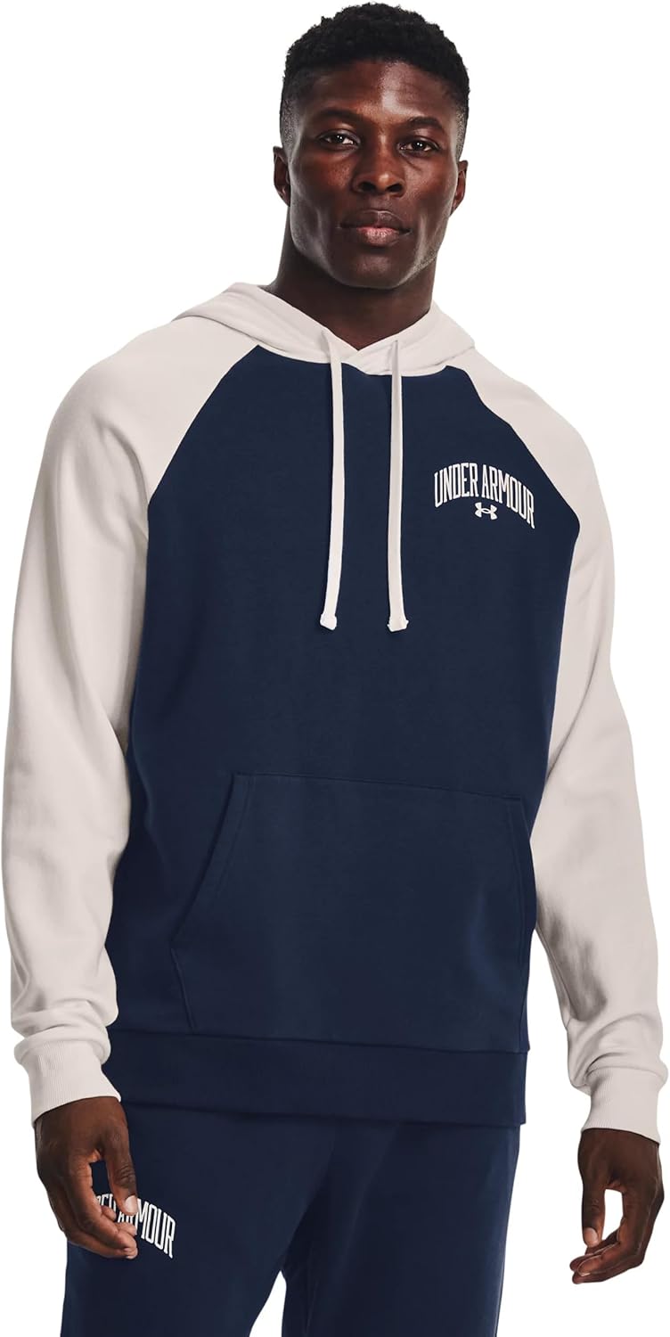 

Толстовка Under Armour Rival Wordmark Colorblock, (408) Academy/Onyx White/Onyx White