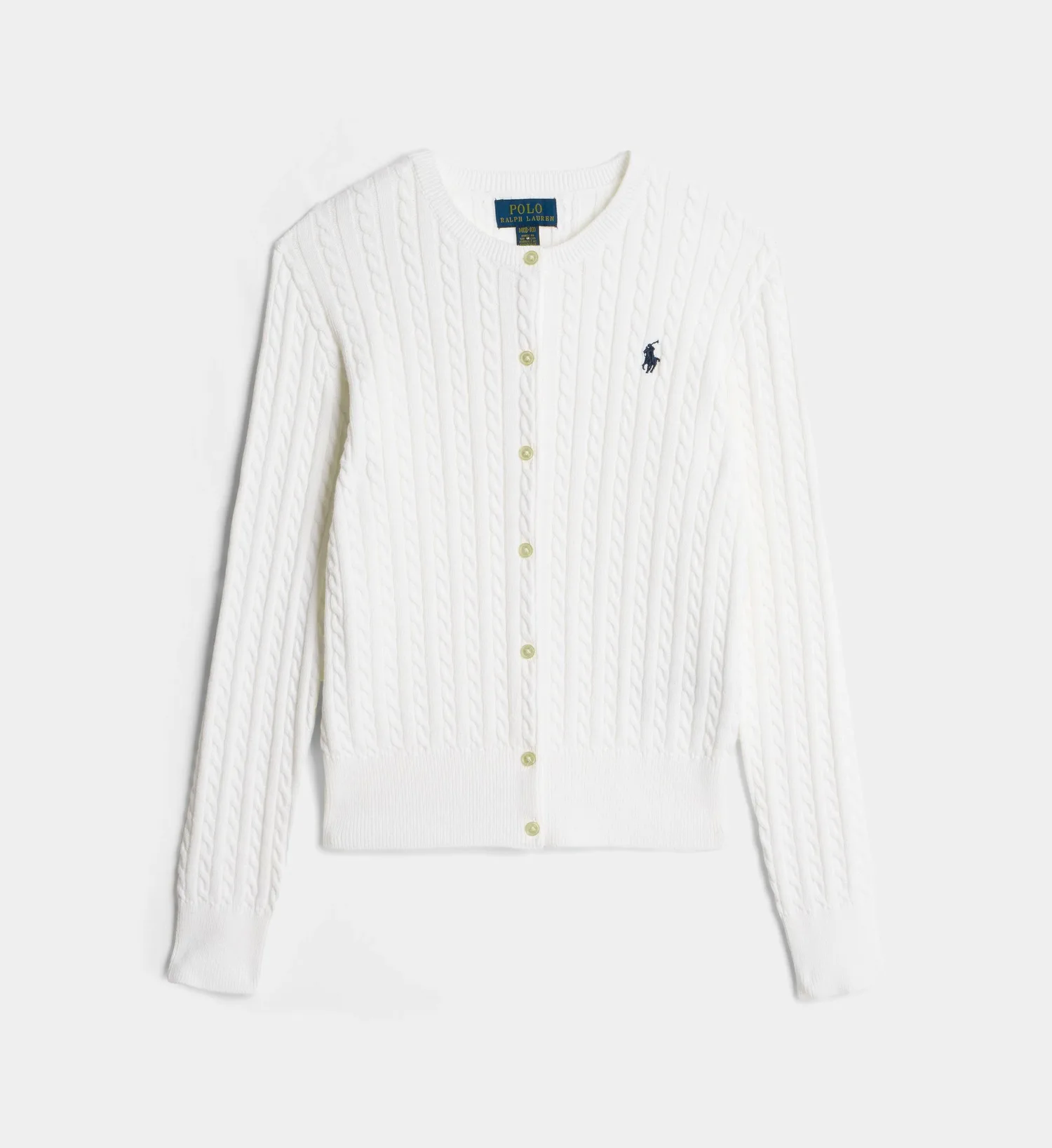 Вязаный кардиган на пуговицах из хлопка POLO RALPH LAUREN, белый