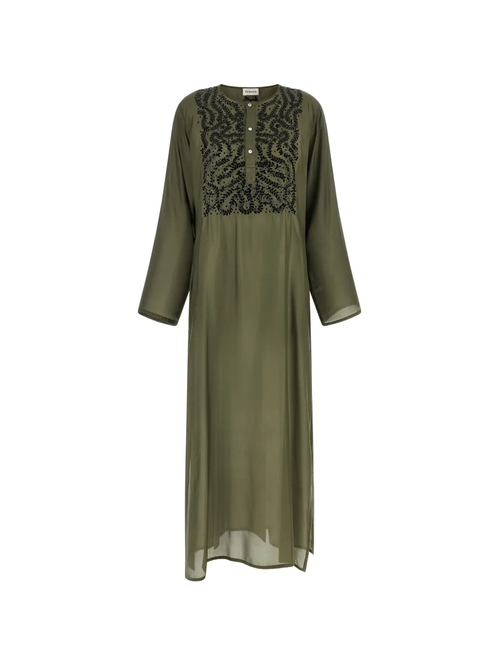 

Макси-платье с цветочной вышивкой P.A.R.O.S.H., зеленый
