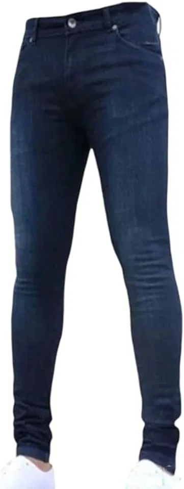 Мужские облегающие брюки Stretch Slim Fit классические повседневные джинсы Skinny с молнией Generic, Picture Color1
