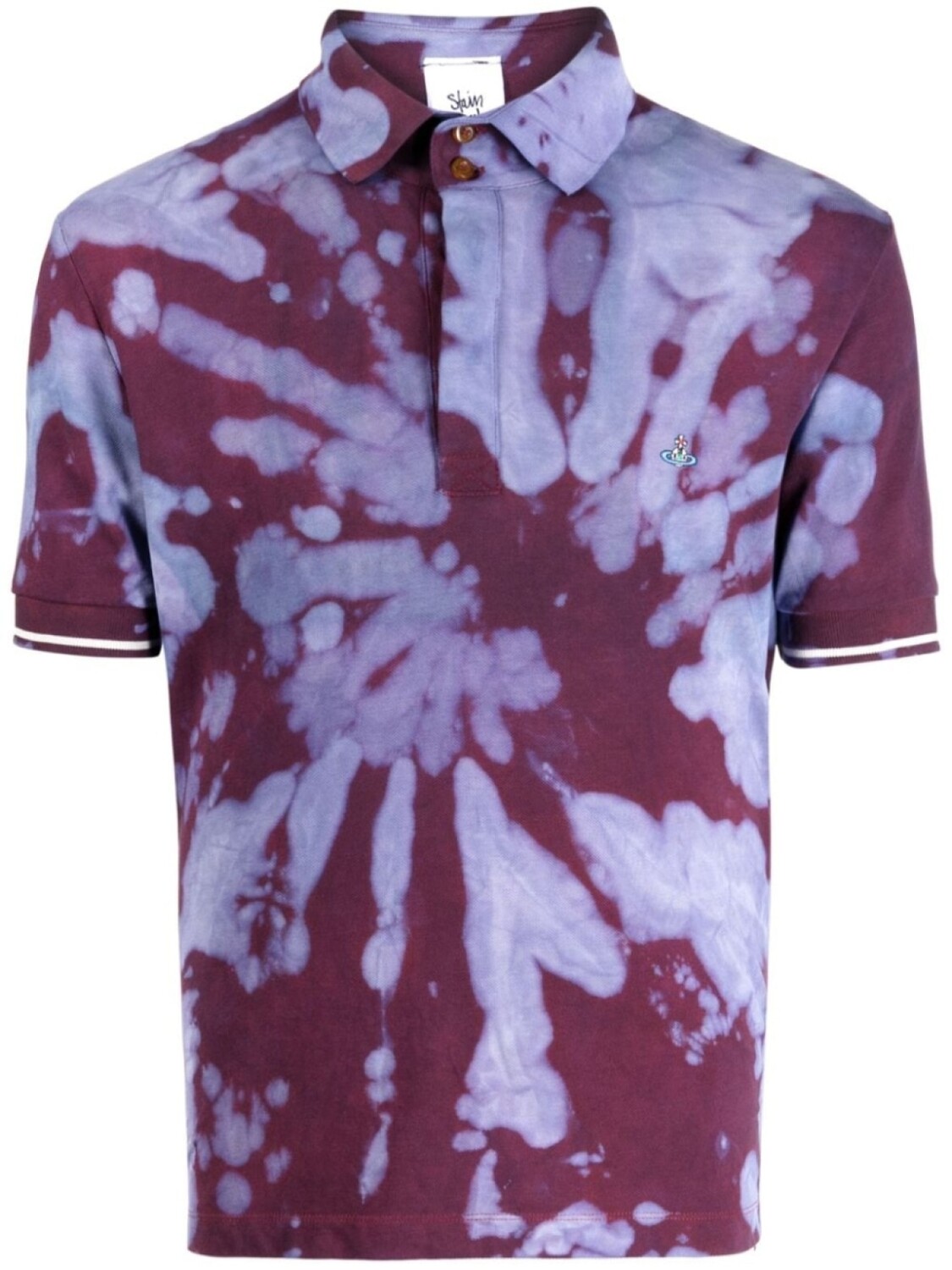 

Stain Shade tie-die print cotton polo shirt, фиолетовый