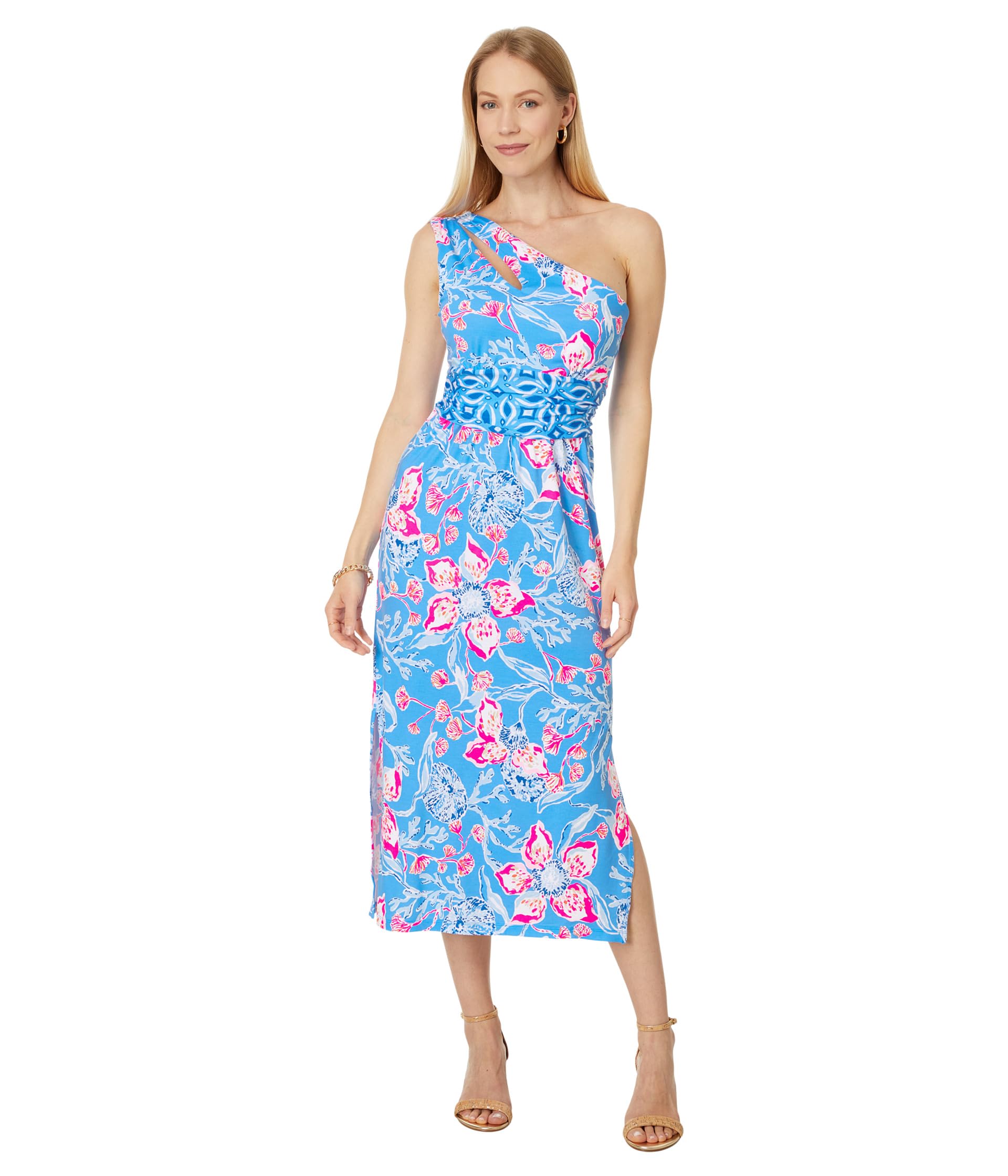 

Платье Lilly Pulitzer Helina One Shoulder Midi, Multi Bahamian Rhapsody Swim Engineered Knit Dress