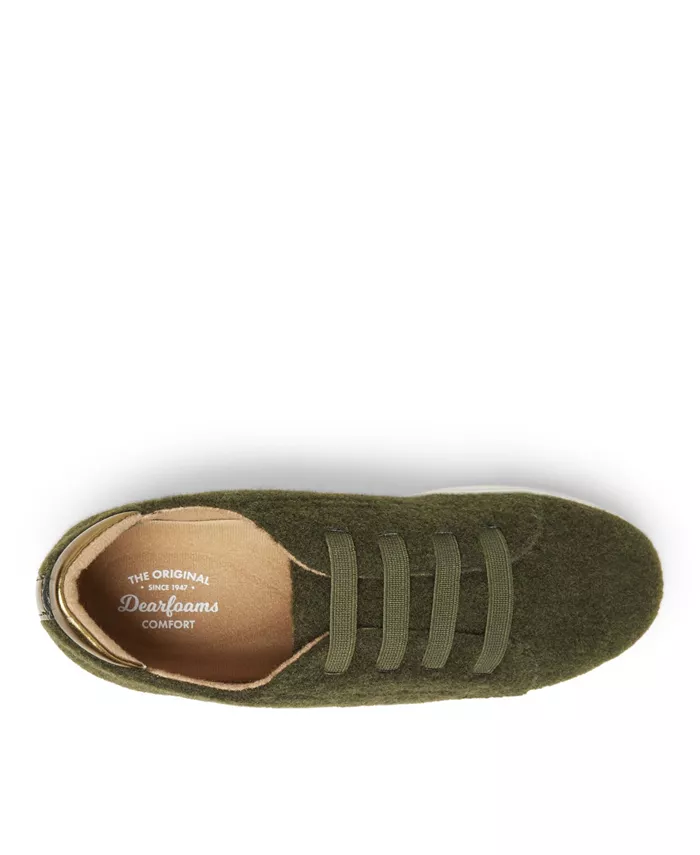 Dearfoams женские спортивные кроссовки Slip-On с эластичными шнурками и пеноматериалом Dearfoams, зеленый — фото 3