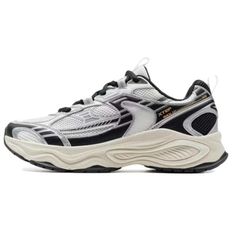 

XTEP Дышащие нескользящие низкие повседневные туфли мужские, белые, серебристые, черные