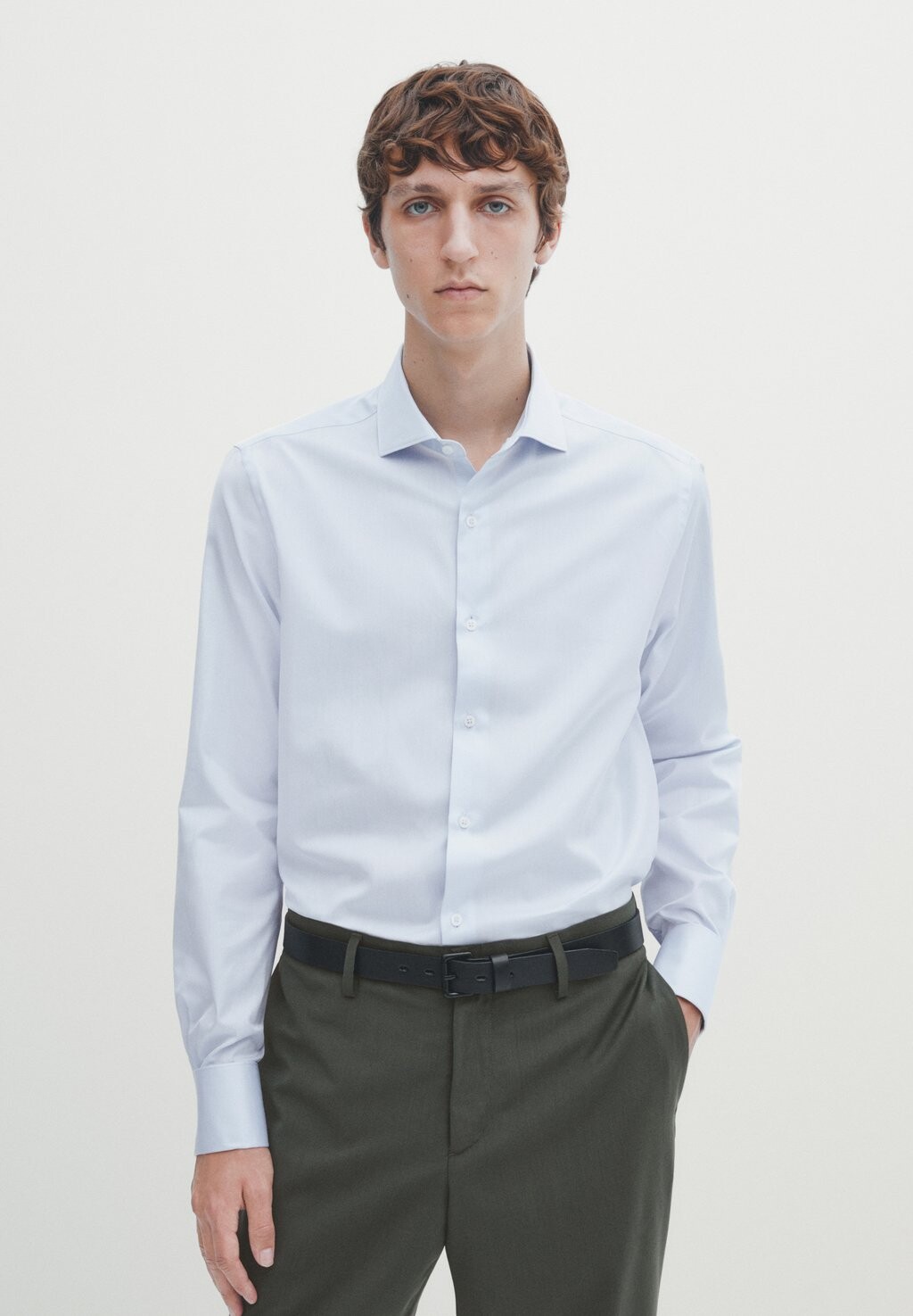 

Деловая рубашка WITH DOUBLE CUFFS Massimo Dutti, цвет light blue