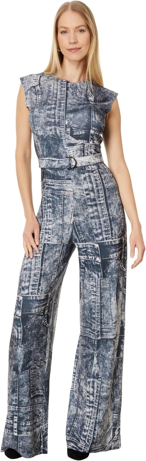 

Юбка Norma Kamali Sleeveless Jumpsuit, цвет Black/Navy Denim PRT