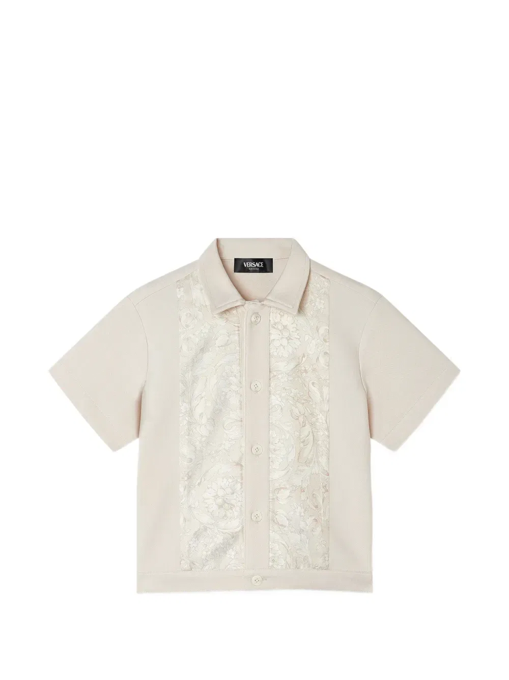 Детская рубашка с кружевом Versace Kids, бежевый
