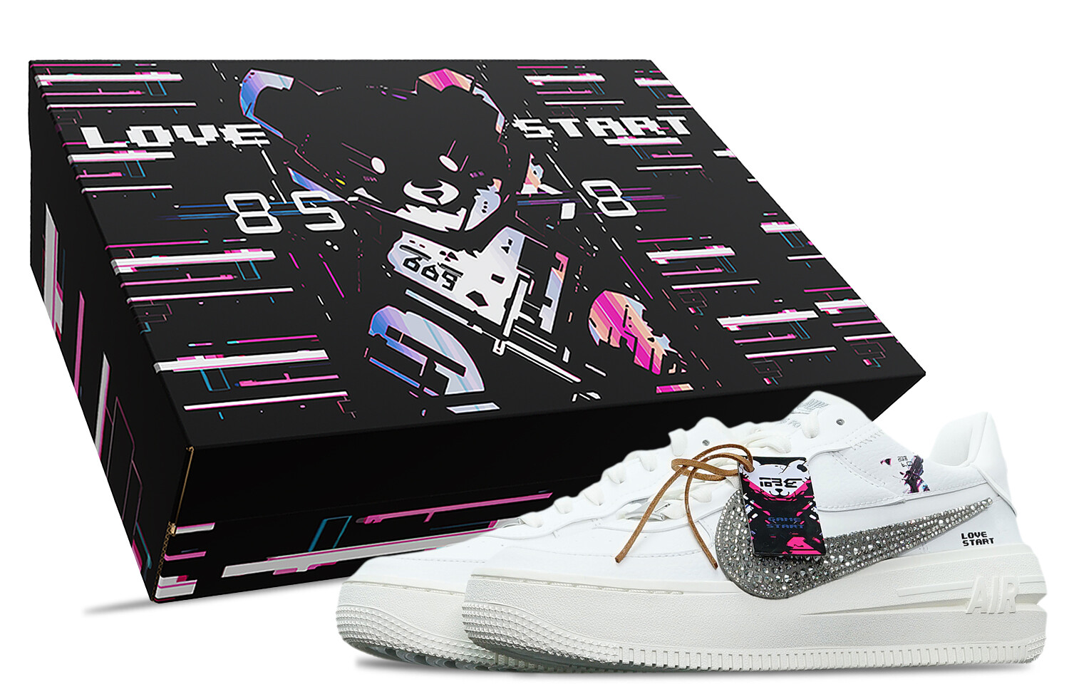 

Женские кроссовки для скейтбординга Nike Air Force 1, Cyber Lover Grey Diamond