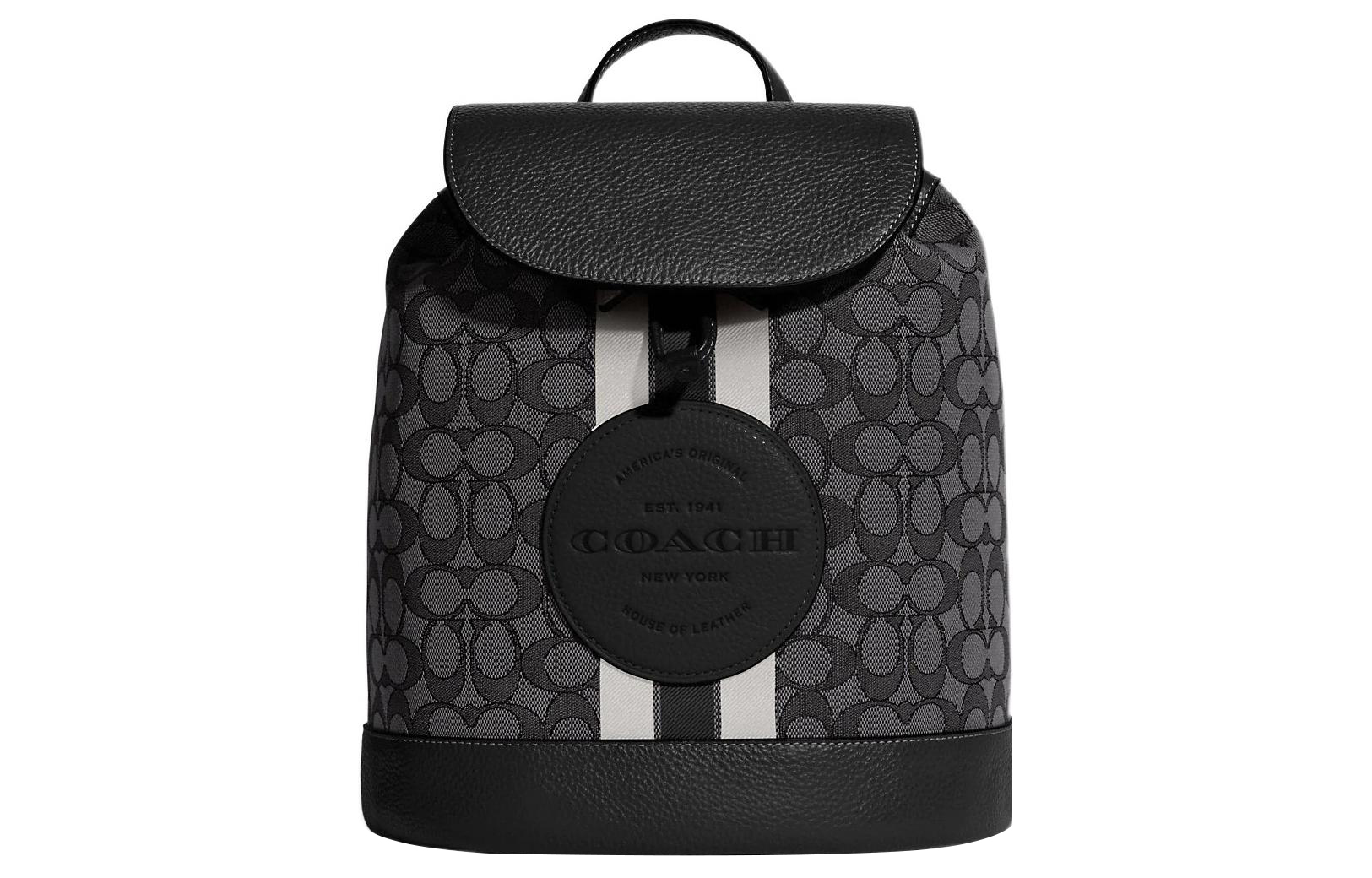 

Сумка Dempsey Fabric с фактурной кожей среднего размера женская черная COACH